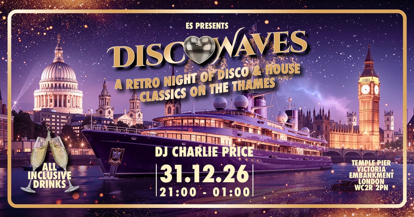 Disco Waves — New Year's Eve on the Thames 2026