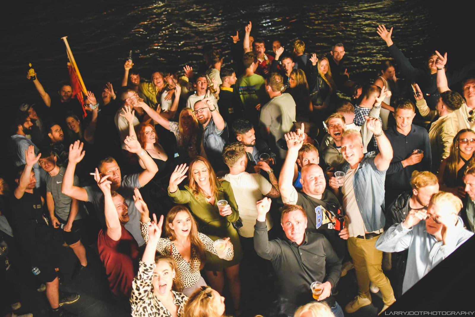 Disco Waves guests celebrating on the Thames